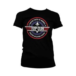 Hybris Top Gun Dames Tshirt -S- Fighter Weapons School Zwart