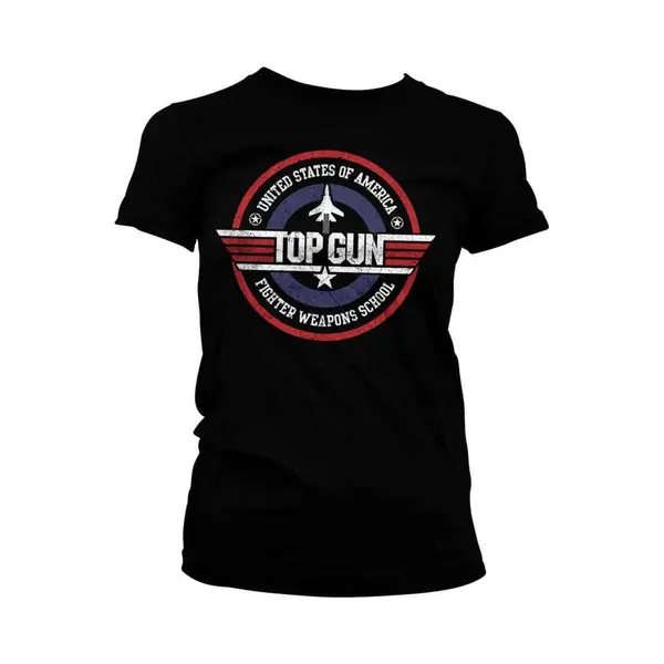 Hybris Top Gun Dames Tshirt -S- Fighter Weapons School Zwart thumbnail