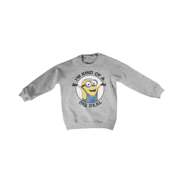 Hybris Minions Sweater/trui Kids -Kids Tm 4 Jaar- I'm Kind Of A Big Deal Grijs thumbnail