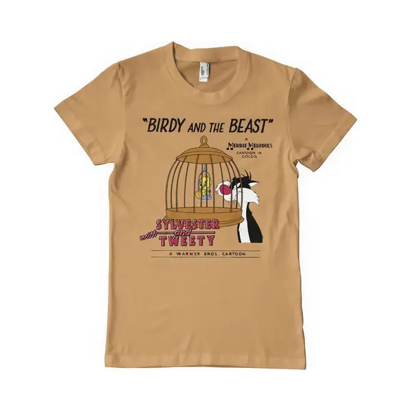 Looney Tunes T-Shirt Birdy And The Beast T-Shirt Wb-1-LT013-H94-9 OldGold-L thumbnail