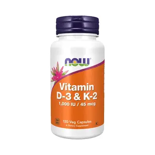 Vitamine D3 1000 Iu & K2 45 Mcg 120 Gemüsekapseln Now Foods