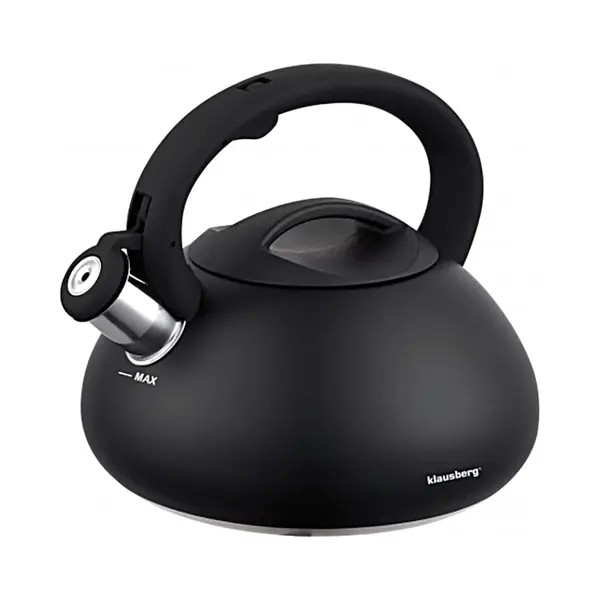 Klausberg Fluitketel Mat Zwart Waterkoker 2.7 L ‘’Carbon‘’ Rvs thumbnail