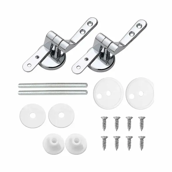 Toiletbril Scharnier Set - Vervangende Scharnieren - Voor Wc-bril Van Zinklegering - Inclusief Bevestigingsmateriaal - Wc-bril Scharnieren - Roestvrij thumbnail