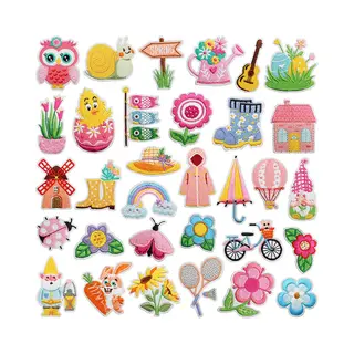32 Stuks Strijk Embleem - Opstrijkbare Geborduurde Patches - Versiering Voor Kleding - Kleding Patchs - Doe-het-zelf-accessoires - Schattige