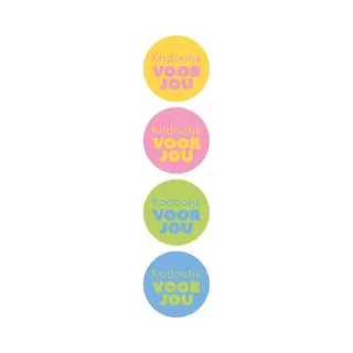 Sluitsticker - Kadootje Voor Jou - 4 Assorti - Sluitzegel – Kadosticker – Moederdag | Zoete Kleuren - Oranje - Rose - Groen - Blauw | Moeder -