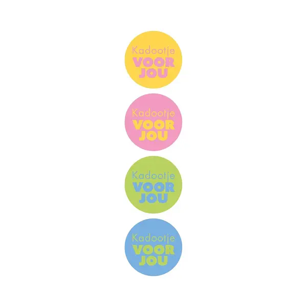 Sluitsticker - Kadootje Voor Jou - 4 Assorti - Sluitzegel – Kadosticker – Moederdag | Zoete Kleuren - Oranje - Rose - Groen - Blauw | Moeder - thumbnail