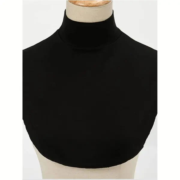 Losse Kraag - Zwart - Opstaand Boord - Coltrui - Col - Turtlelneck - Blouse - Nep Los Kraagje - One Size | Dh Collection thumbnail