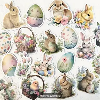 Paas Sticker - Sluitsticker – Washi - Konijn – Dieren – Pieter Konijn – Haas - Peter Rabbit - Paasei - Envelop | Pasen - Easter | Kids –