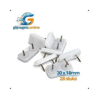 Glijnagels online 28 Stuks Premium Glijnagels 30x18 Mm – Pvc Meubelglijders – Vloerglijders – Meubeldop – Glijdop – Meubelpoten Glijders – Vloerbeschermers