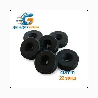 Glijnagels online 22 Stuks Premium Aanscrhoefvoet 40mm - Schroefbare Meubelvoet - Montagevoet Meubelpoot - Schroefbare Poot - Voet Om Vast Te Schroeven - Schroefvoet -