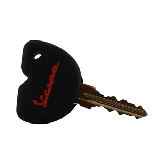 Rubber Sleutelhoesje Vespa Scooter Zwart Met Rode Letters
