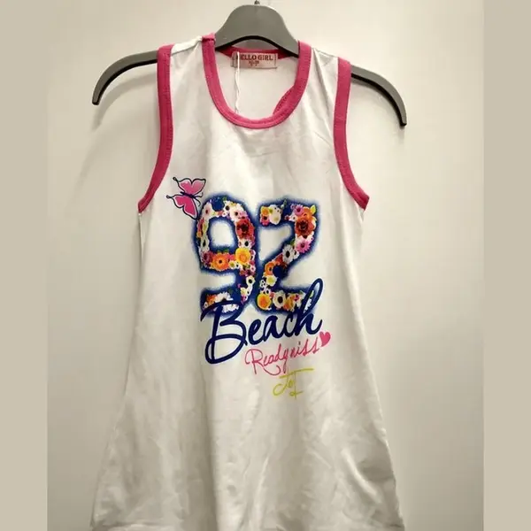 Meisjes Jurk Beach Roze Wit Blauw Maat 92/98 Strandjurk thumbnail