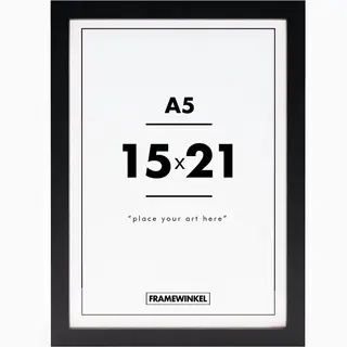 Fotolijst - Framewinkel - Premium Hout - Fotomaat 15x21 Cm (A5) - Posterlijst - Fotolijstje - Zwart