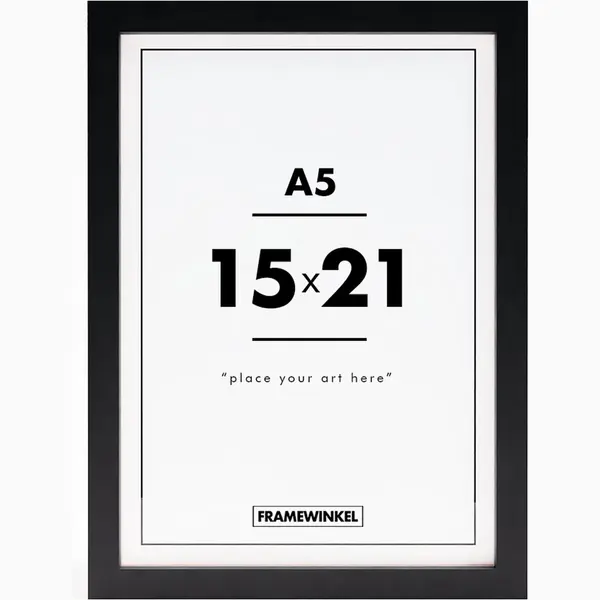 Fotolijst - Framewinkel - Premium Hout - Fotomaat 15x21 Cm (A5) - Posterlijst - Fotolijstje - Zwart thumbnail