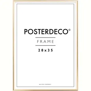 Fotolijst - Posterdeco - Premium Metaal - Fotomaat 28x35 Cm - Posterlijst - Fotolijstje - Goud
