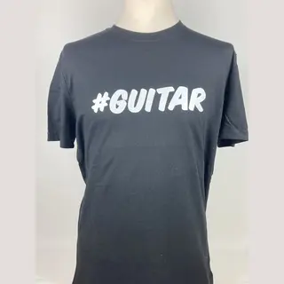 T-shirt #Guitar - Heren - L - Zwart