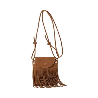 Damestassen - Schoudertas Uma Bruin - Ibiza Stijl - Suede Look - Met Franjes - Festival - Compacte Damestas - Verstelbare Schouderbanden - Crossbody
