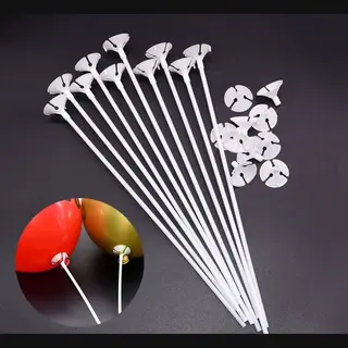 Ballonstaafjes Wit 20 Stuks - Ballon Staafjes - Ballonnen Stokjes - Kinderverjaardag - Verjaardag Feestje - 20 Stuks - Wit - 30 Cm - Happy Birthday -