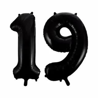 Folieballon 19 Jaar Zwart 41cm