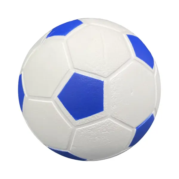 Voetbal Zacht Foam - Ø14 Cm Wit-Blauw - Soft Voetbal - Schuimrubber - thumbnail