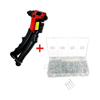 500 Delige 3, 2mm Popnagel + Professionele Popnageltang Blindklinktang 2.4 , 3.2, 4.0 En 4.8mm Popnagel 20cm