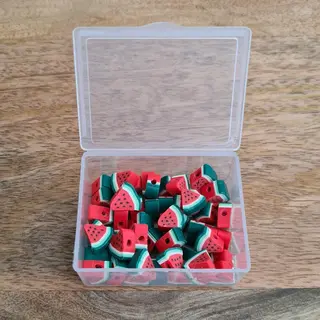 50 Stuks Kralen Watermeloen Rood - 1 Cm - Figuurkralen - Kleikralen - Fimokralen - Polymeer Kralen
