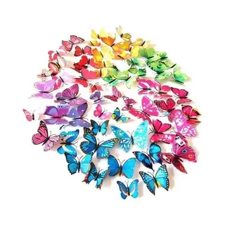 Home Decor 3D Vlinders | Mix Kleuren (6 Setjes = 72 Stuks)
