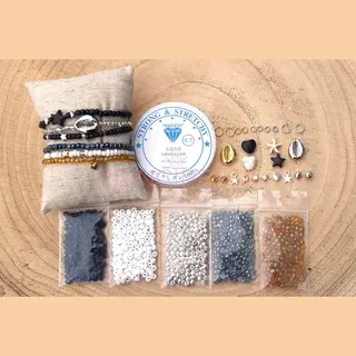 Principessa Zelf Sieraden Maken Kralen Pakket - Armbandjes - 4mm Kraal - Zwart, Grijs, Zilver, Wit - Kinderen En Volwassenen - Diy