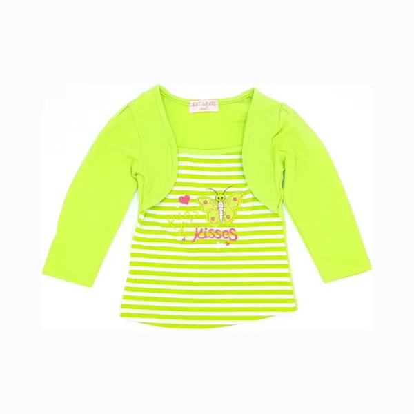 Bolero Longsleeve Kinderkleding Vlinder Groen 9 Mnd thumbnail