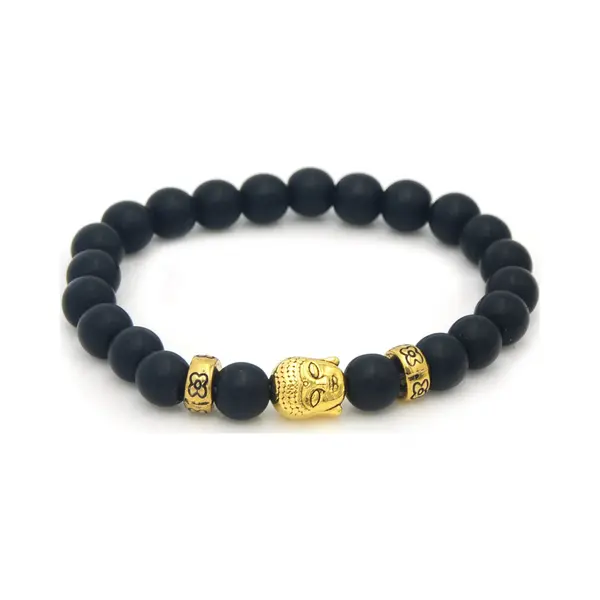No Evil Armband Van Zwarte Natuursteen Met Boedha thumbnail