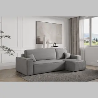 Beddenbriljant Hoekbank Frenkie - Universeel - Ribstof - Antraciet - Slaapbank Met Opbergruimte - Lounge Links Of Rechts - Direct Leverbaar - Hoekzetel - Chaise