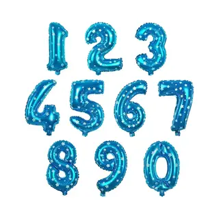 Joni's WInkel Cijfer Ballon 2 Blauw Met Sterren - 41 Cm