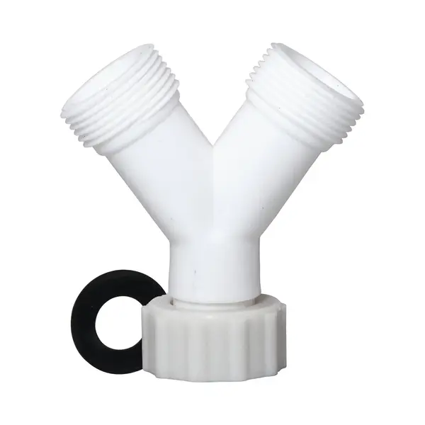Dparts Wasmachinekraan Splitter - Y Stuk Aanvoer Kraan - Waterverdeler 2 Weg - Kraan Water Splitter - 3/4 Aansluiting Voor Wasmachine En Vaatwasser thumbnail