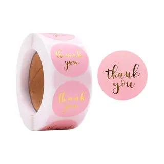 Sluitsticker - Sluitzegel Thank You | Rose - Zalm - Goud | Bedankje - Envelop | Chique | Moederdag | Envelop Stickers | Cadeau - Gift - Cadeauzakje -