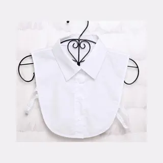 Losse Kraag Wit Met Punt Kraag - Blouse Kraagje - Nep Los Kraagje - Dames | Wit - Katoen | Verstelbaar | Dh Collection
