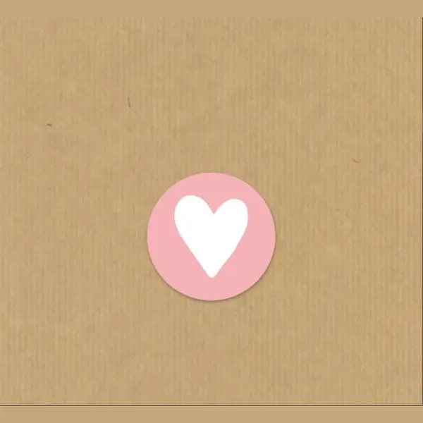 Geboorte Sluitsticker - Sluitzegel - Rose - Wit Hart / Hartje | 40 Stuks | Trouwkaart - Geboortekaart - Envelop | Harten | Envelop Stickers | Cadeau - thumbnail