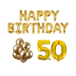 50 Jaar Verjaardag Versiering Ballon Pakket Goud