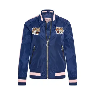 Subprime Mhm Fashion - Kinderjas Maat M Zomer Bomber Jacket Tiger Heads Navy - Blauw