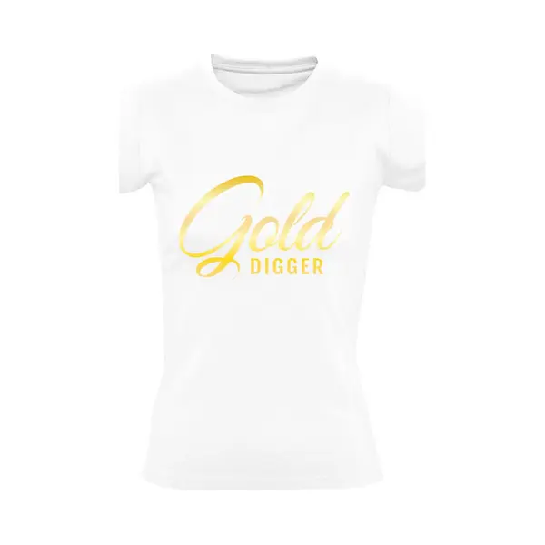 Sol's Gold Digger Dames T-shirt - Grappig Shirt - Cadeau Voor Verjaardag & Vrijgezellenfeest thumbnail