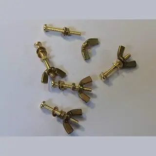 L.k.s Connections M3X25 Brass Pan Head Bolts Nuts & Washers & Wing Nuts Pack 0F 5 Brass Set Screws