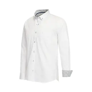 Cappuccino Italia - Heren Overhemden Stretch Overhemd Ancona - Wit - Maat L