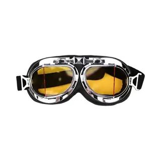 Crg Chrome Pilotenbril - Retro Motorbril - Motorbril Heren - Geel Glas