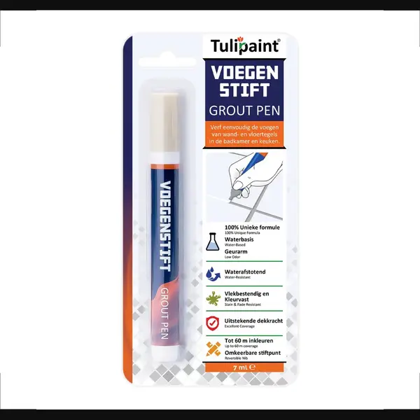 Tulipaint Voegenstift (Crèmewit) - Voegenmarker - Voegenpen - Voegenverf - Voegstift - Voegverf - Voegen Verven Schilderen - Voegenfris - thumbnail