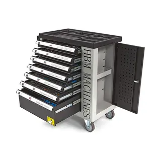 Hbm machines Hbm 262-delige Premium Gereedschapswagen Met Deur
