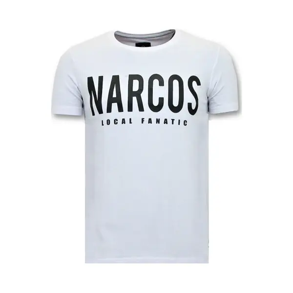 Local Fanatic T-shirt Heren Met Opdruk - Narcos Pablo Escobar - Wit thumbnail