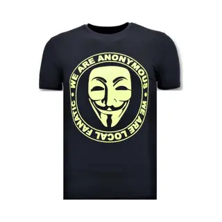 Local Fanatic Exclusief Heren T-shirt - We Are Anonymous - Blauw