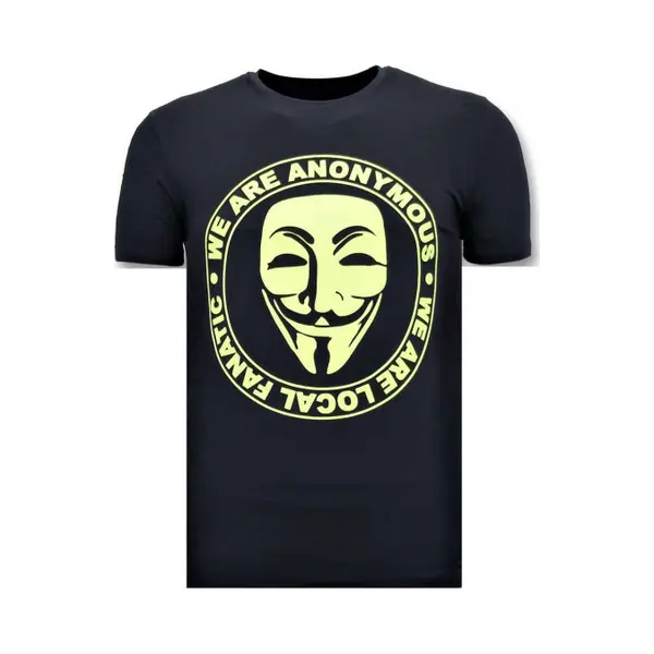 Local Fanatic Exclusief Heren T-shirt - We Are Anonymous - Blauw thumbnail