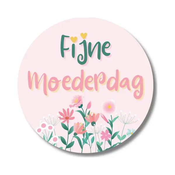 Moederdag Roze Cadeaustickers - Fijne Moederdag - 20 Stuks - 4 Cm thumbnail