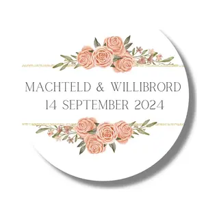 20 X Gepersonaliseerde Stickers Trouwdag Namen Huwelijk Aankondigen Sluitstickers - Trouwen - 4 Cm