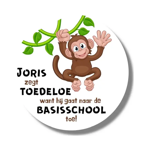 Traktatiestickers Met Naam - Afscheid Peuterspeelzaal & Kinderdagverblijf Jongen thumbnail